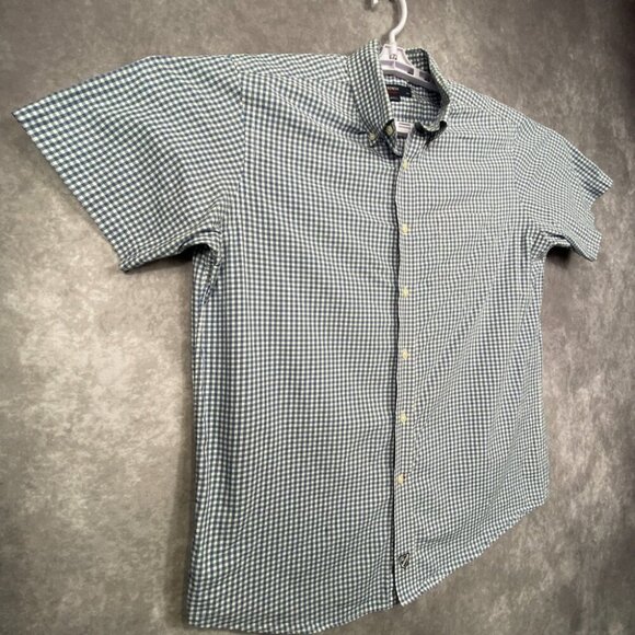 Cremieux Collection Button Down Shirt Mens Large Blue Gingham Plaid Short Sleeve - Picture 5 of 12
